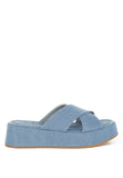 Women's Denim Flatform Slip Ons | Zarnesh