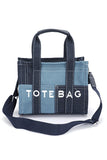 Women’s Denim Patchwork Tote Bag with Adjustable Strap | Zarnesh