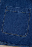 Women’s Denim Wash Open Front Straight Cut Pocket Jacket | Zarnesh
