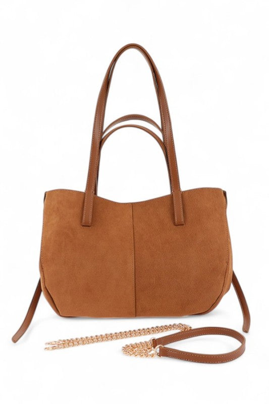 Women's Designer Faux Suede Multi Strap Tote Bag | Zarnesh
