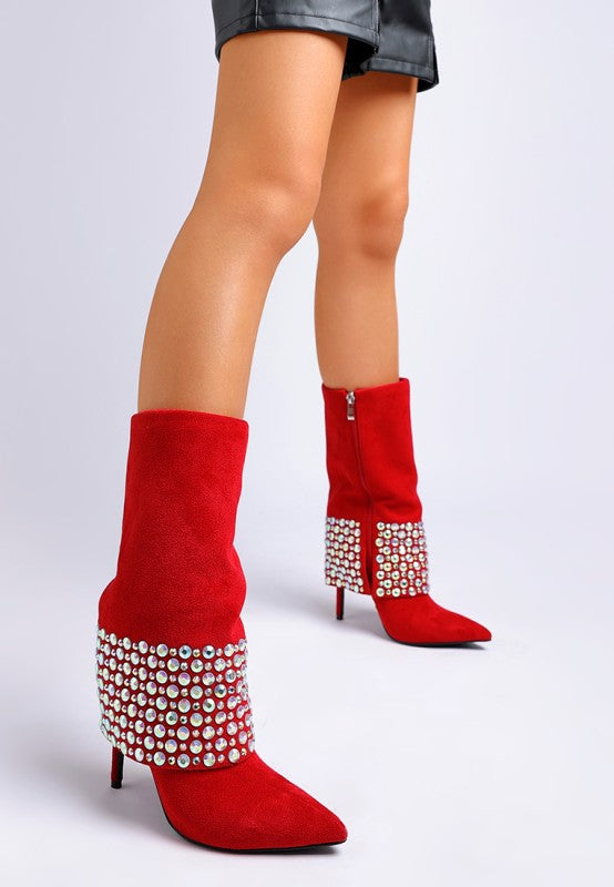 Women’s Diamante Studded Stiletto Heel Boots | Zarnesh