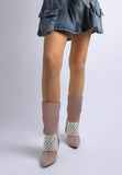 Women’s Diamante Studded Stiletto Heel Boots | Zarnesh