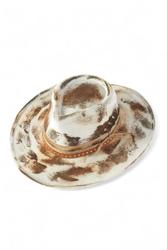 Women’s Distressed Vintage Shapeable Cowboy Wide Brim Fedora | Zarnesh