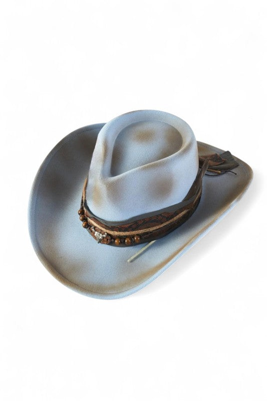 Women’s Distressed Western Shapeable Cowboy Fedora Hat | Zarnesh