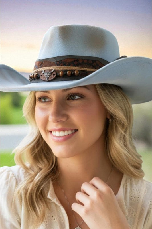 Women’s Distressed Western Shapeable Cowboy Fedora Hat | Zarnesh