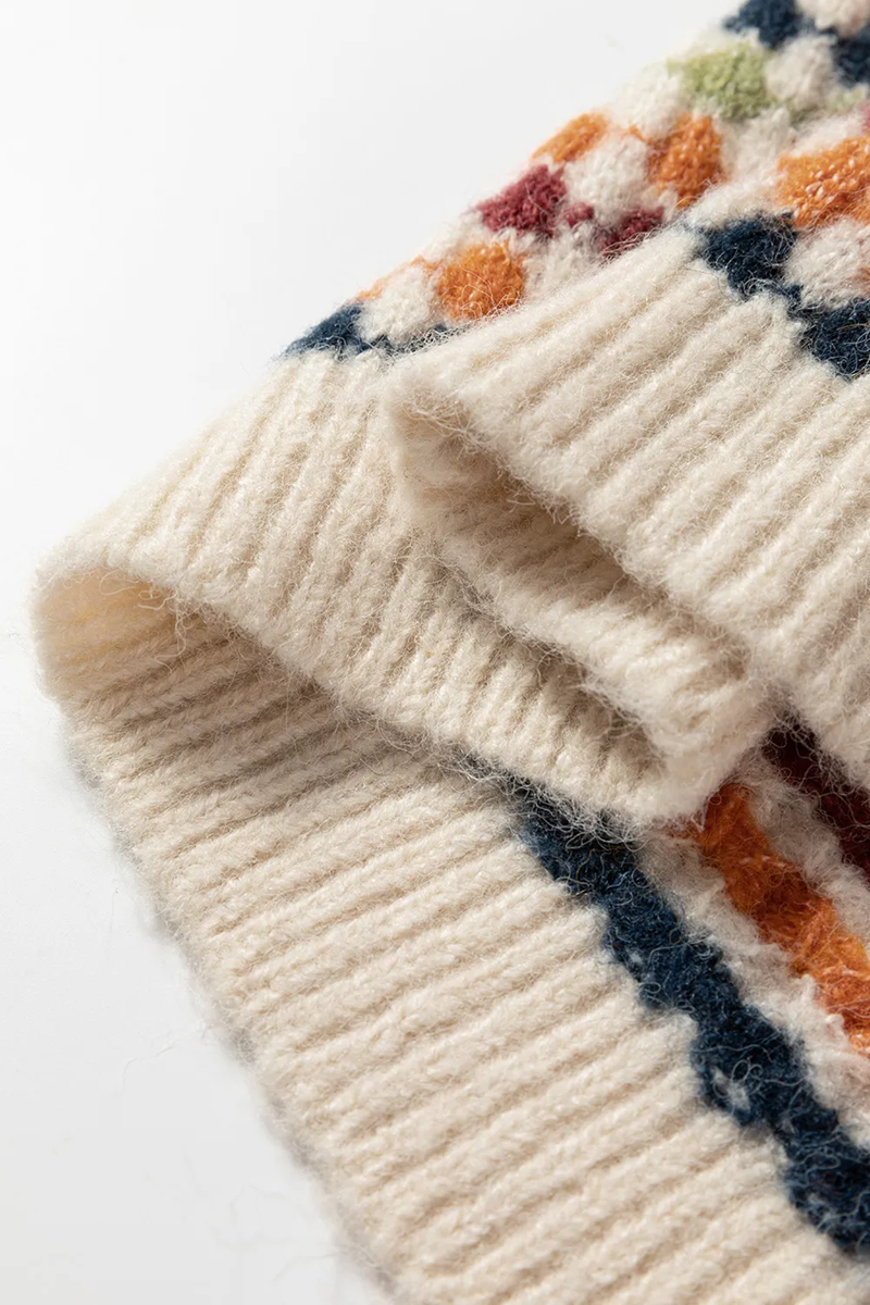 Women’s Dotty Knit Button Front V Neck Knit Sweater Cardigan | Zarnesh