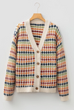 Women’s Dotty Knit Button Front V Neck Knit Sweater Cardigan | Zarnesh