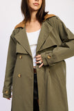 Women’s Double Breasted Trench Adjustable Waist Tie Coat | Zarnesh