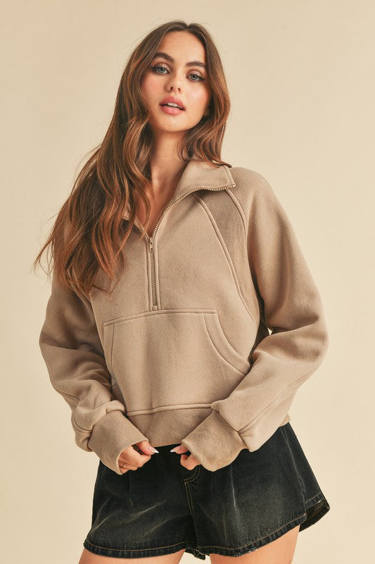 Women’s Dove Funnel Neck Half Zip | Zarnesh