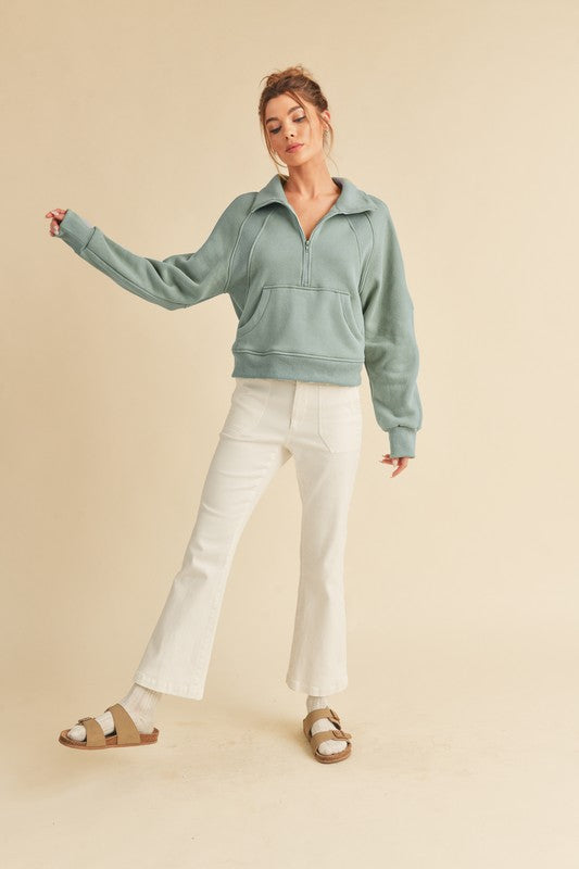 Women’s Dove Funnel Neck Half Zip | Zarnesh