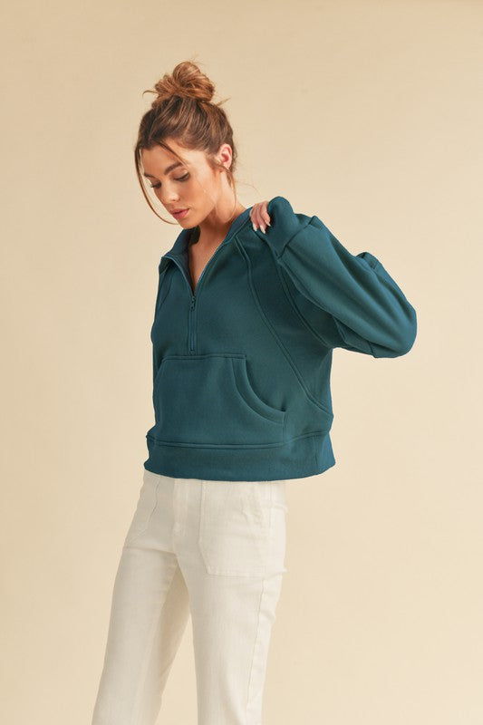 Women’s Dove Funnel Neck Half Zip | Zarnesh