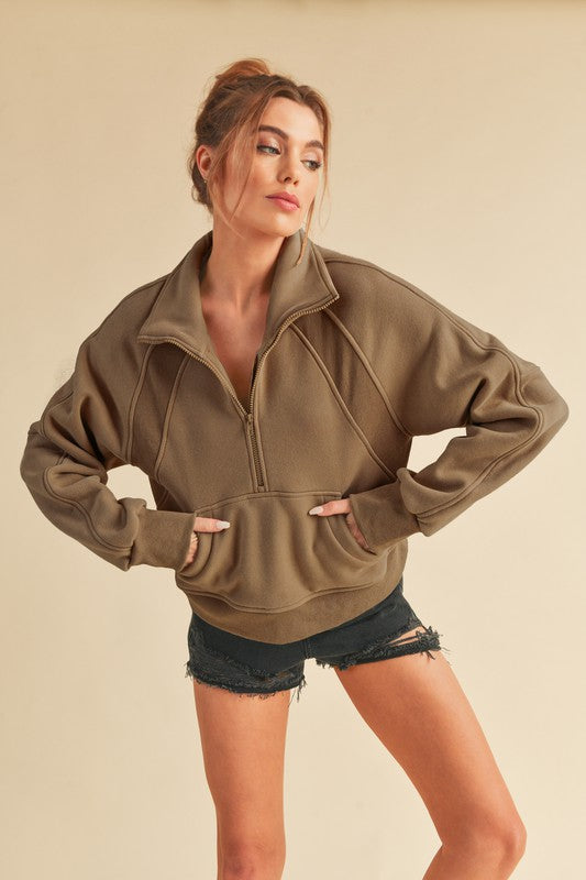 Women’s Dove Funnel Neck Half Zip | Zarnesh