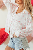 Women’s Drop Shoulder Heart Button Closure Puff Sleeve Shirt | Zarnesh
