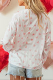 Women’s Drop Shoulder Heart Button Closure Puff Sleeve Shirt | Zarnesh