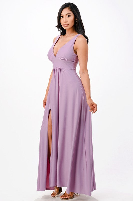 Women’s Dull Tricot Deep V Neck A-Line Dress | Zarnesh