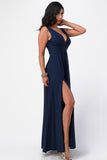 Women’s Dull Tricot Deep V Neck A-Line Dress | Zarnesh