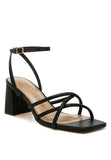 Women Alyona Open Square Low Block Heel Strappy Sandal | Zarnesh