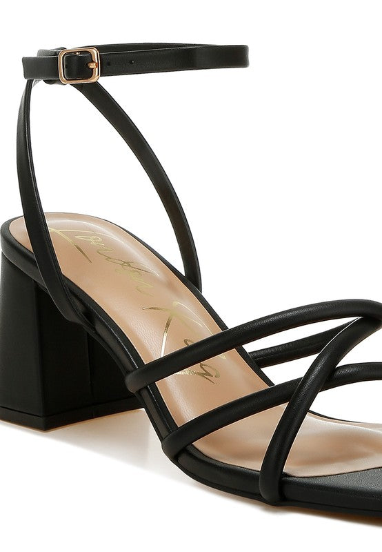 Women Alyona Open Square Low Block Heel Strappy Sandal | Zarnesh