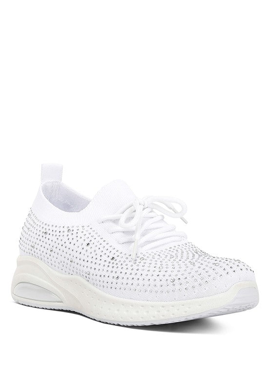 Women's Elizha Stud Embellished Lace Up Sneakers | Zarnesh