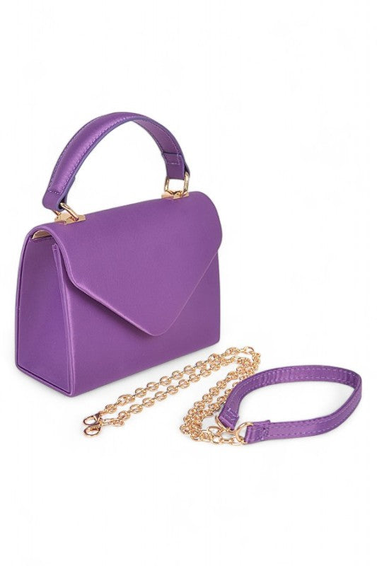 Women's Envelope Style Satin Crossbody Top Handle Bag | Zarnesh