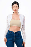 Women’s Evening Lace Long Sleeve Cropped Bolero | Zarnesh