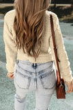 Women's Evie Pearl Buttons Popcorn Textured Sweater Cardigan | Zarnesh