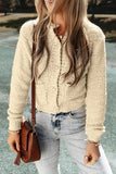 Women's Evie Pearl Buttons Popcorn Textured Sweater Cardigan | Zarnesh