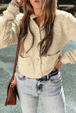 Women's Evie Pearl Buttons Popcorn Textured Sweater Cardigan | Zarnesh