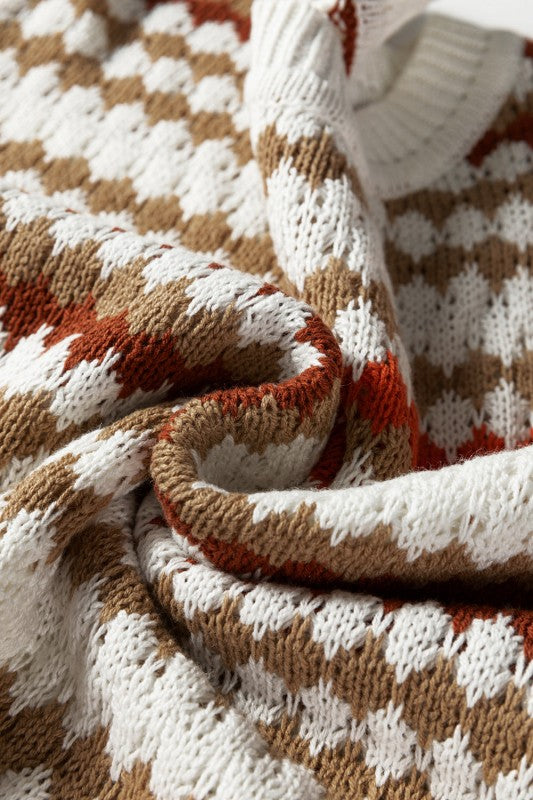 Women’s Eyelet Striped Pullover Knit Drop Shoulder Sweater | Zarnesh