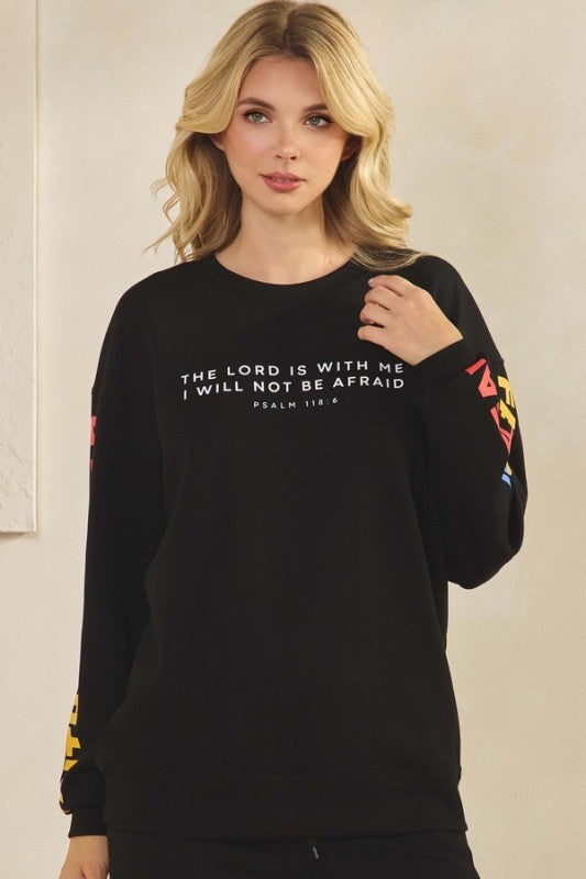 Women’s Faith Graphic with Bible Verse Print Sweatshirt | Zarnesh