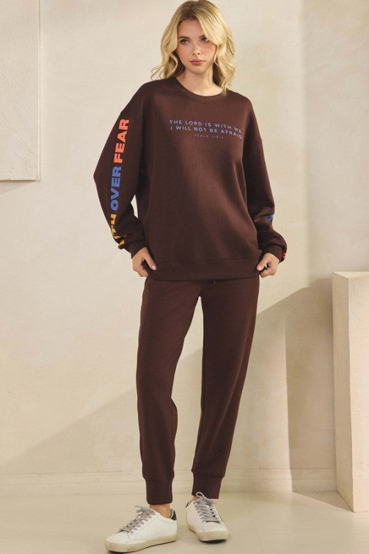 Women’s Faith Graphic with Bible Verse Print Sweatshirt | Zarnesh