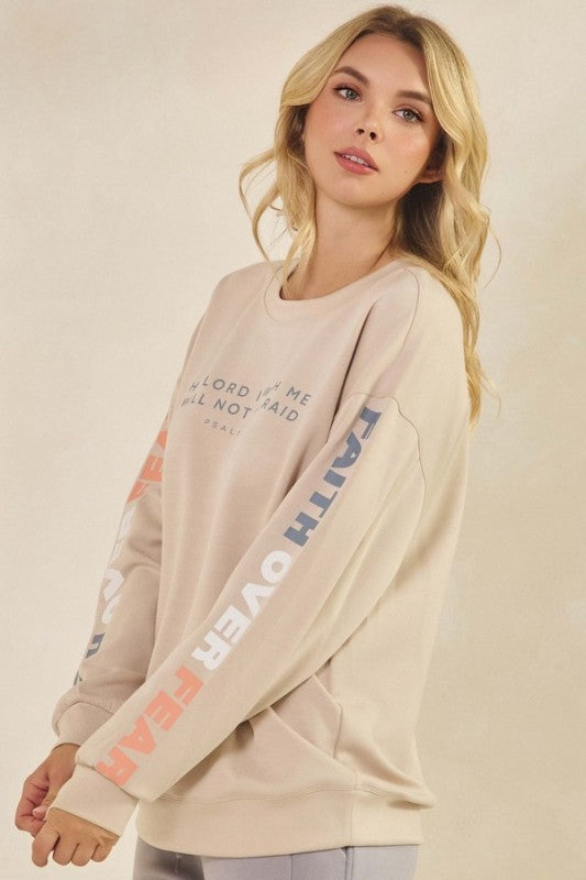Women’s Faith Graphic with Bible Verse Print Sweatshirt | Zarnesh