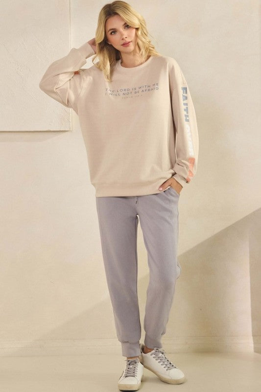 Women’s Faith Graphic with Bible Verse Print Sweatshirt | Zarnesh
