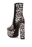 Women’s Fancy Mirror Embellished Platform High Heel Boots | Zarnesh