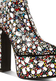 Women’s Fancy Mirror Embellished Platform High Heel Boots | Zarnesh