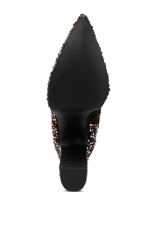 Women’s Fancy Mirror Embellished Platform High Heel Boots | Zarnesh