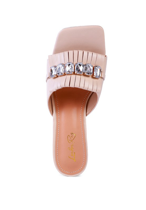 WOMEN'S FANTASY CLEAR HEEL JEWEL SANDAL | ZARNESH