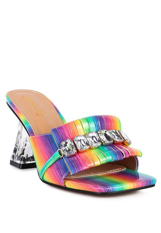 WOMEN'S FANTASY CLEAR HEEL JEWEL SANDAL | ZARNESH