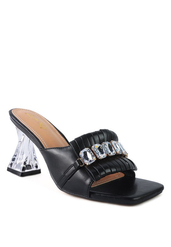 WOMEN'S FANTASY CLEAR HEEL JEWEL SANDAL | ZARNESH