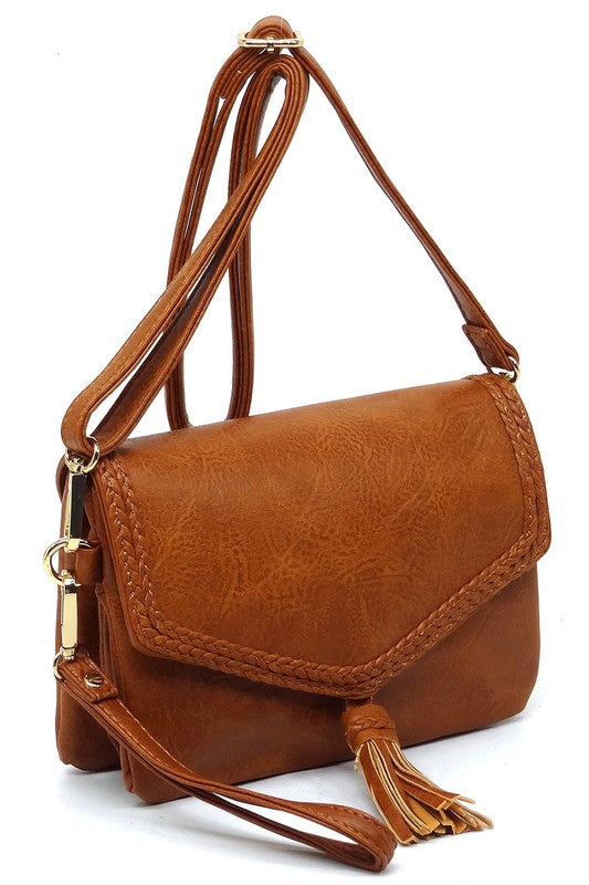 Women’s Fashion Envelope Clutch Tassel Flap Crossbody Shoulder Bag | Zarnesh