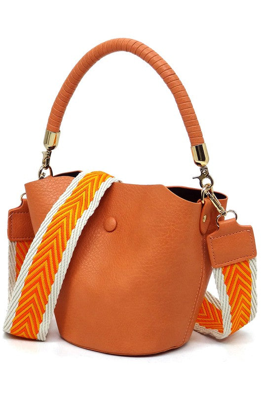 Women's Fashion Bucket Bag Guitar Strap Crossbody | Zarnesh