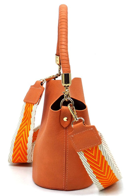 Women's Fashion Bucket Bag Guitar Strap Crossbody | Zarnesh