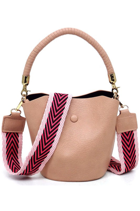 Women's Fashion Bucket Bag Guitar Strap Crossbody | Zarnesh