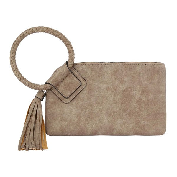 Women's Fashion Cuff Handle Tassel Wristlet Clutch | Zarnesh