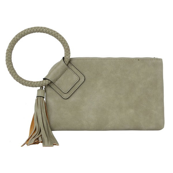 Women's Fashion Cuff Handle Tassel Wristlet Clutch | Zarnesh