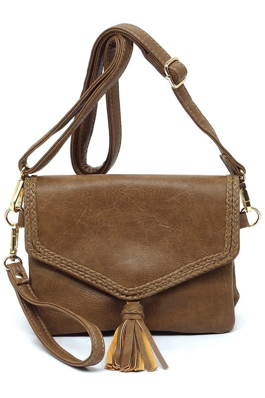 Women’s Fashion Envelope Clutch Tassel Flap Crossbody Shoulder Bag | Zarnesh