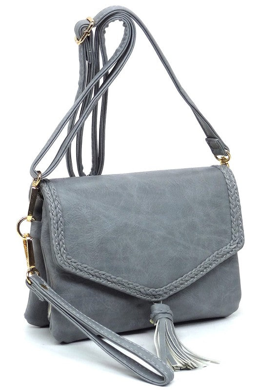 Women’s Fashion Envelope Clutch Tassel Flap Crossbody Shoulder Bag | Zarnesh