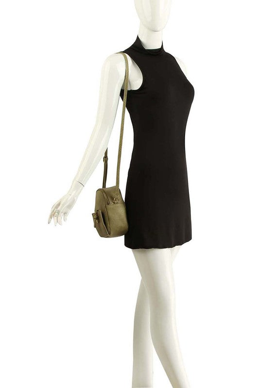 Women's Fashion Faux leather Buckle Mini Crossbody Bag | Zarnesh