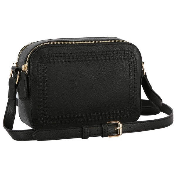 Women's Fashion Stitch Rectangular Faux Leather Crossbody Bag | Zarnesh