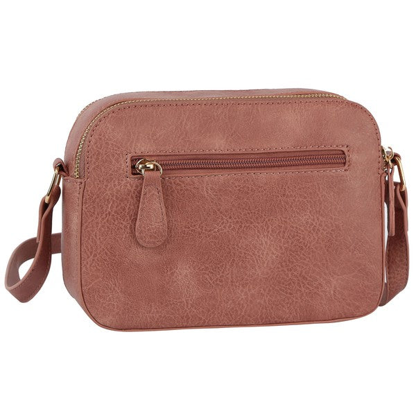 Women's Fashion Stitch Rectangular Faux Leather Crossbody Bag | Zarnesh
